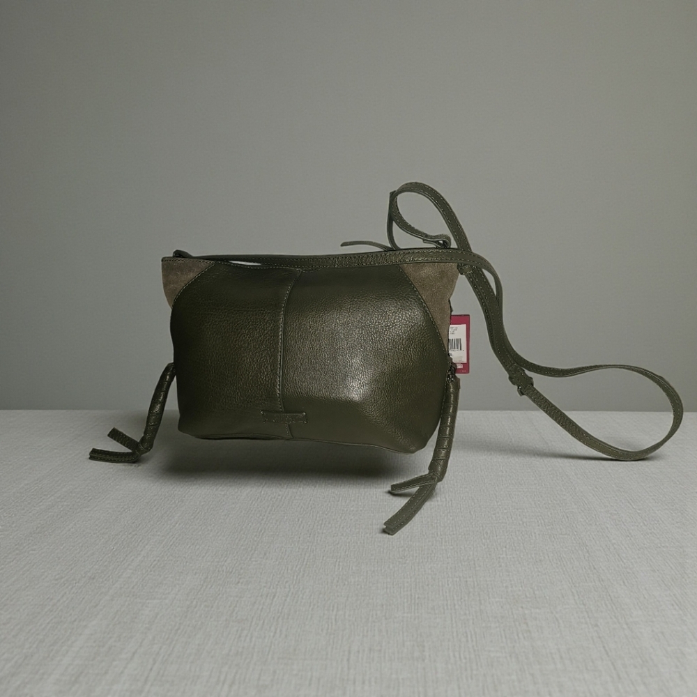 Vince Camuto LEATHER HANDBAG Corey CROSSBODY ARMY GREEN CROSSBODY Bag PURSE